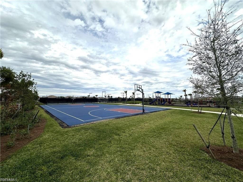 View of sport court featuring community basketball court