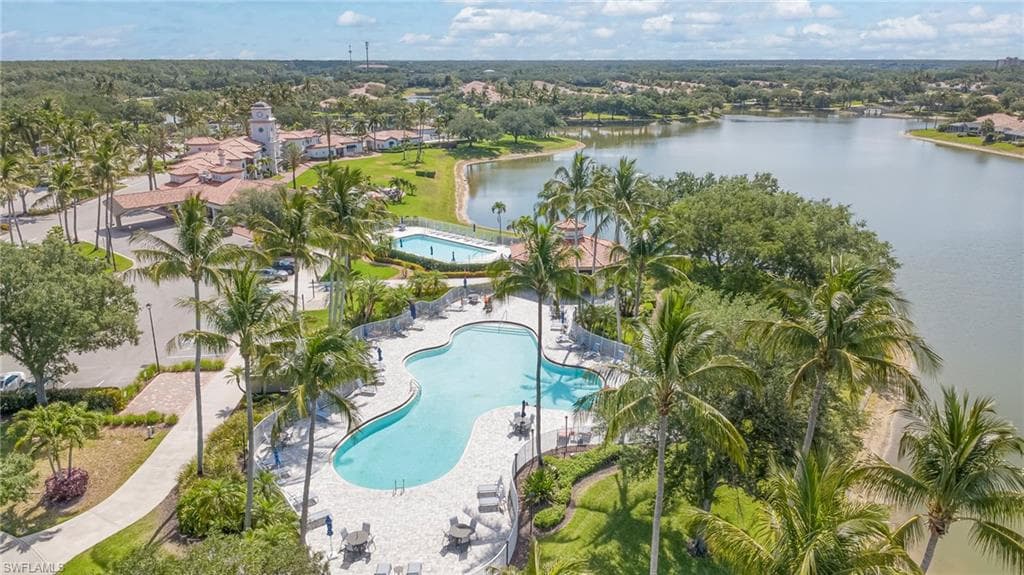 Aerial view of community resort pool