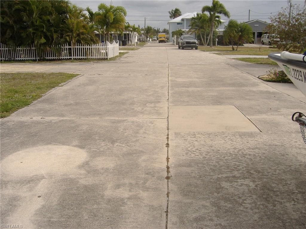 View of concrete driveway