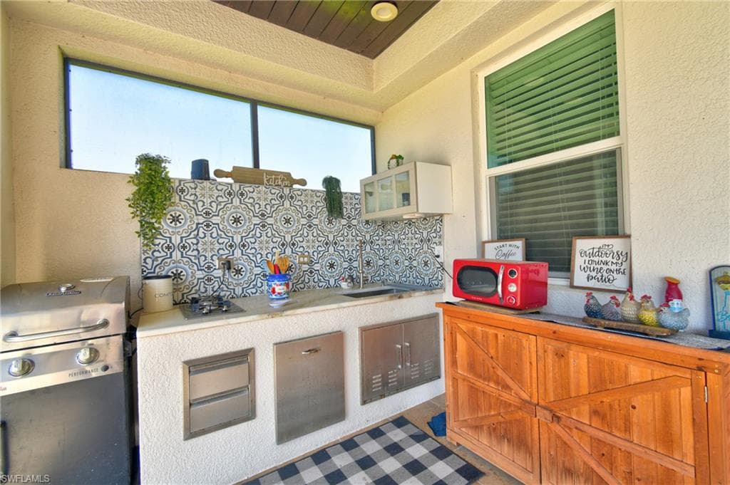 Patio outside kitchen