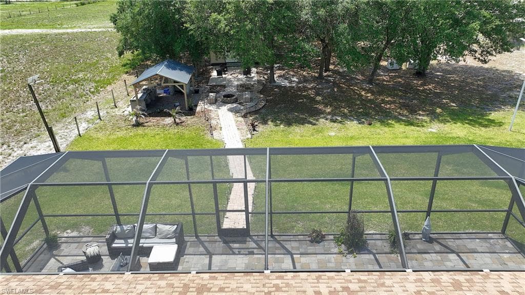 View of patio screen from above