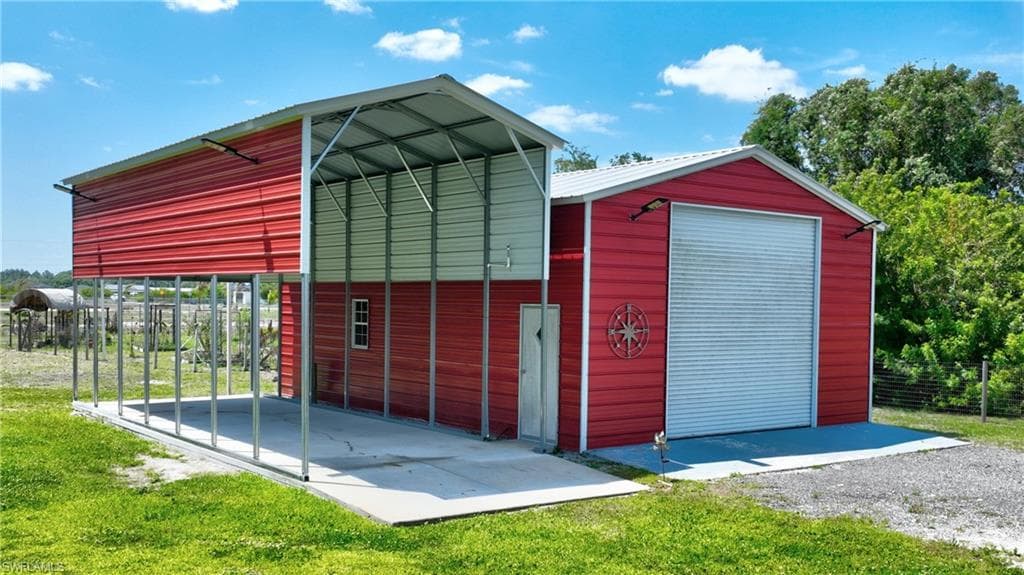 RV parking and detached garage