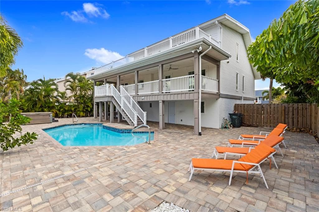 Oversized paver pool deck