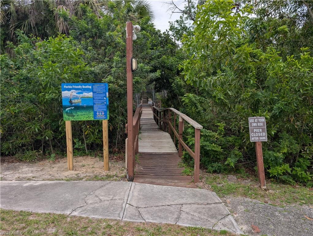 Entrance to nature walk and fishing pier