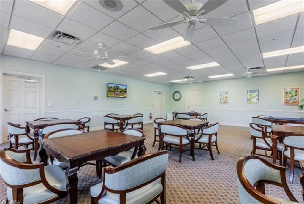 Community ballroom offering flexible space for gatherings and events.