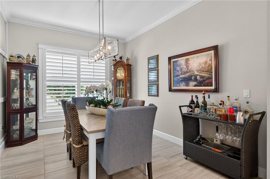 For dinner parties and holidays...extra seating for 8 here! Plantation shutters convey!
