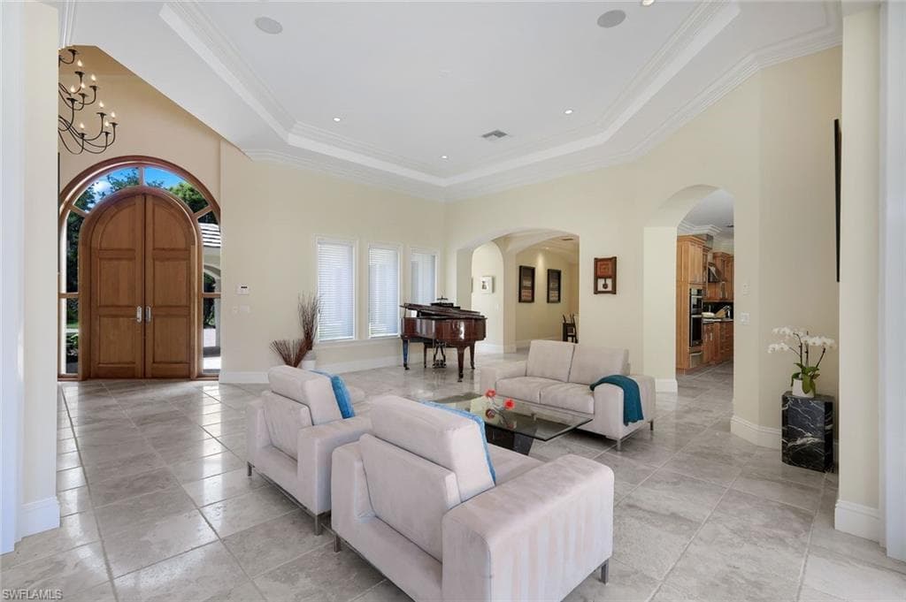Continuous Stone Flooring & Warm Wood Accents