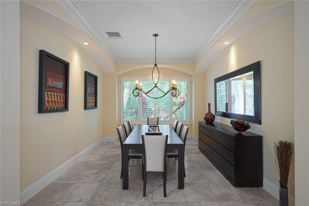 Dining Room w/ Designer Chandelier