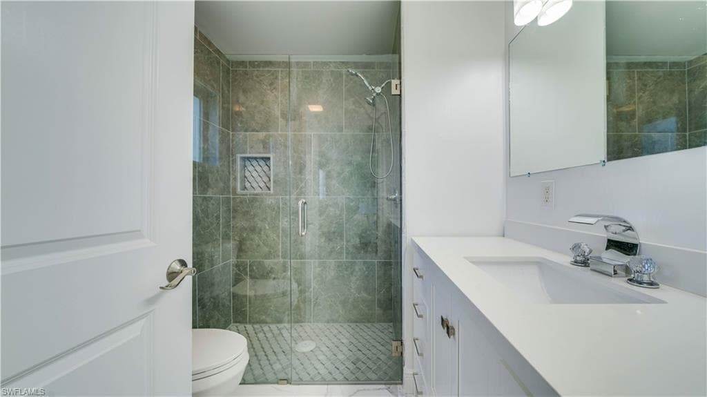 Remodeled Primary Suite Bath with Walk In Shower