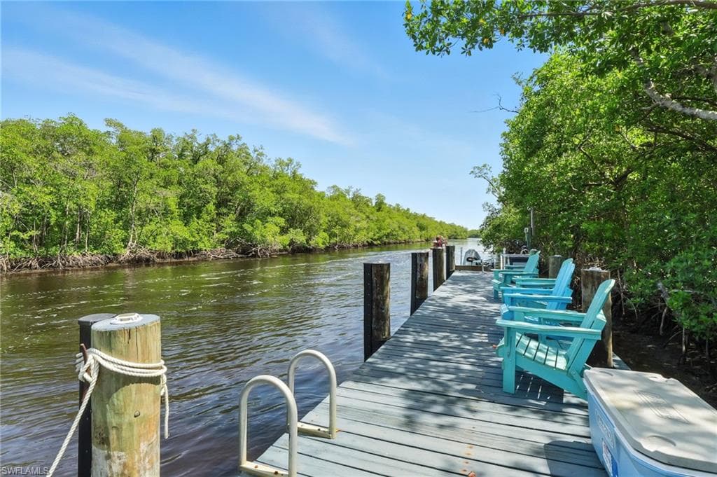 Private dock with direct water access