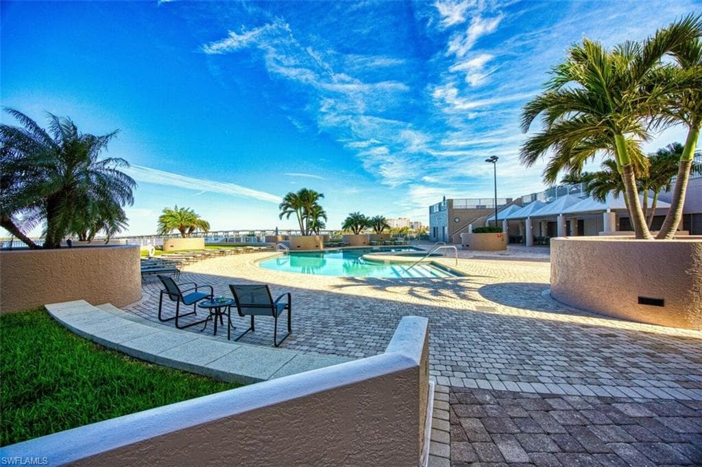 View of pool with a patio