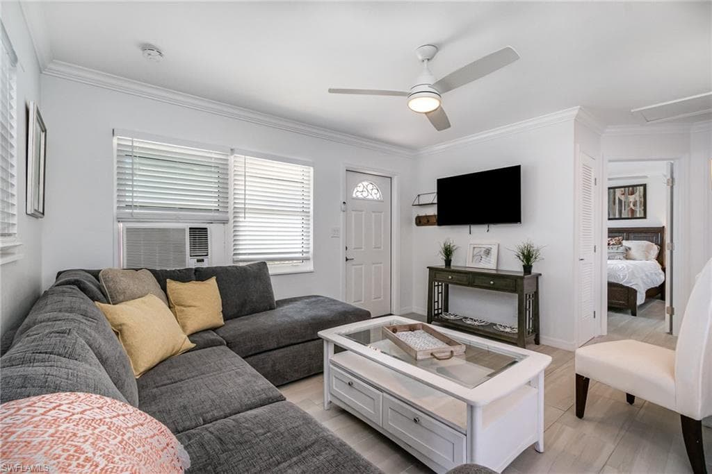 Living area also has recessed lighting!