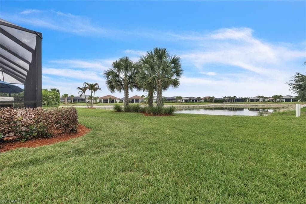 Yard with lake view