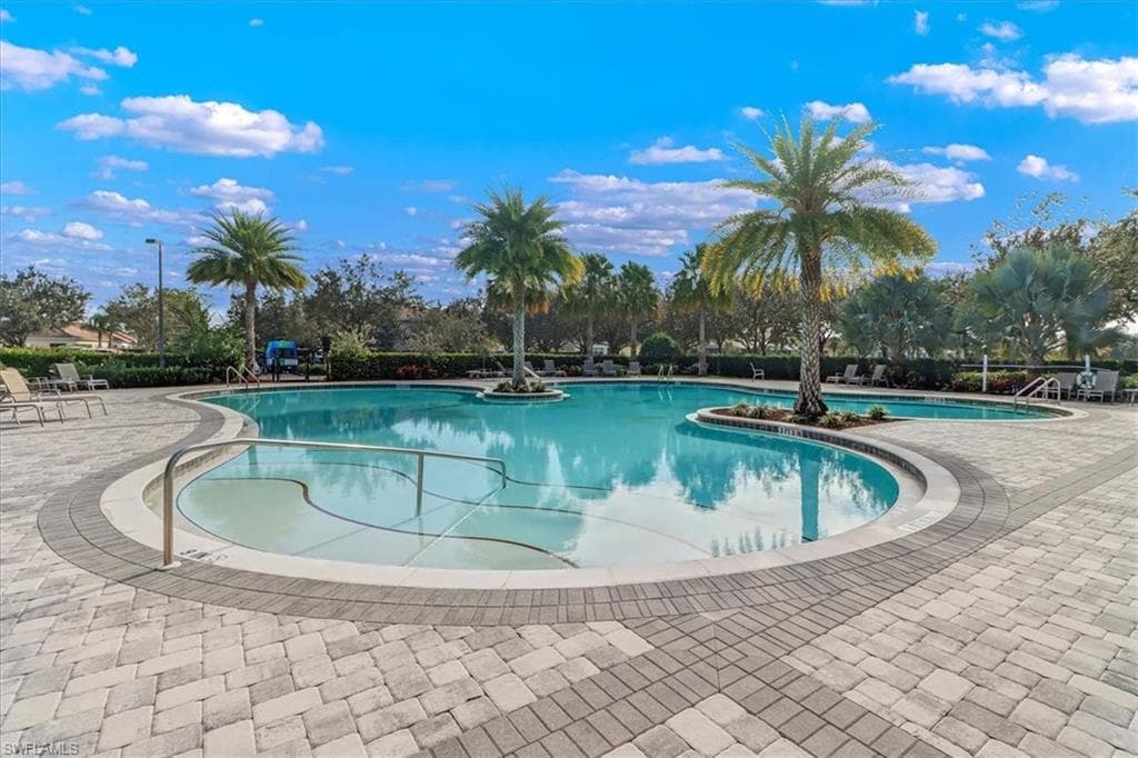 Pool featuring a patio area
