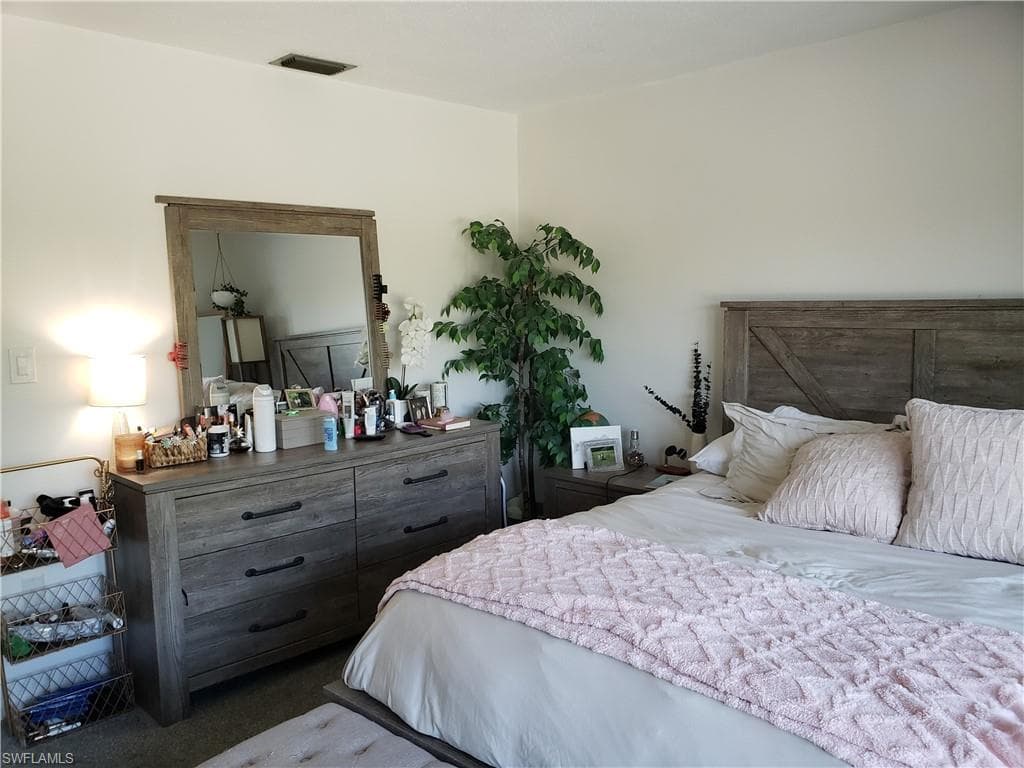 Ample room for large bed, nightstand and dresser