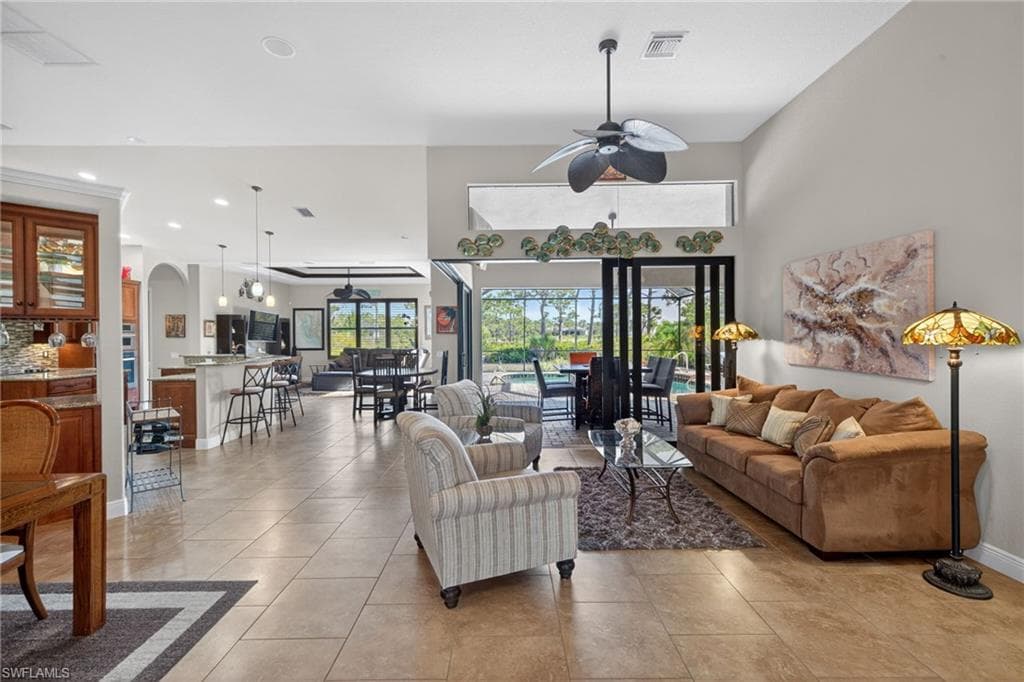 One of two living rooms