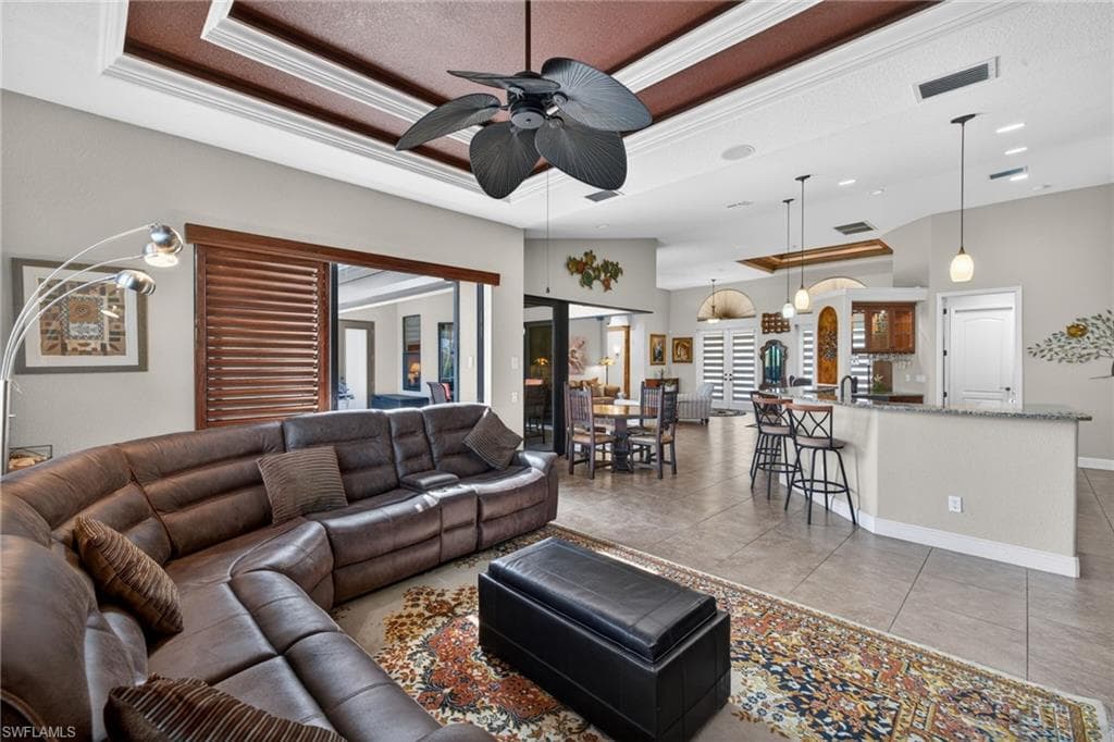 Living room towards the kitchen