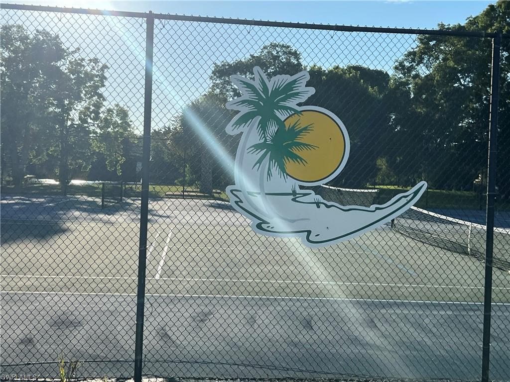 View of tennis court