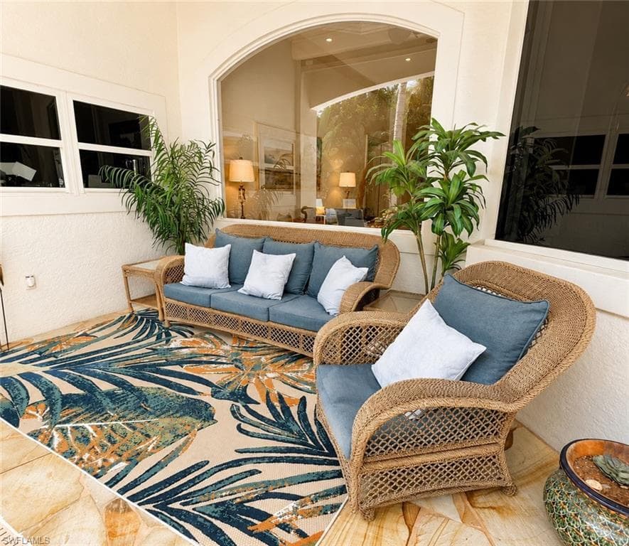 Outdoor covered seating area