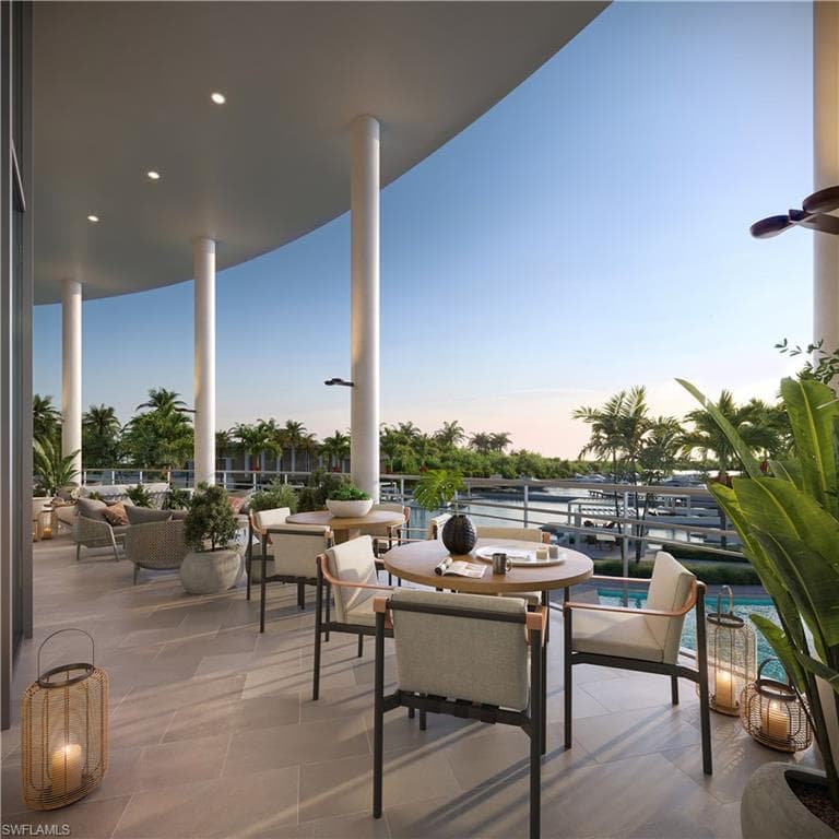 Sunset Lounge Bar View of Marina