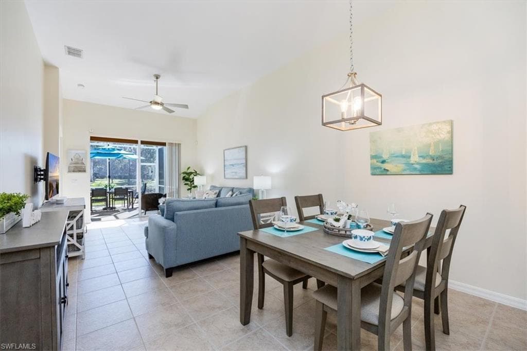 Open Dining/Living with Vaulted Ceilings