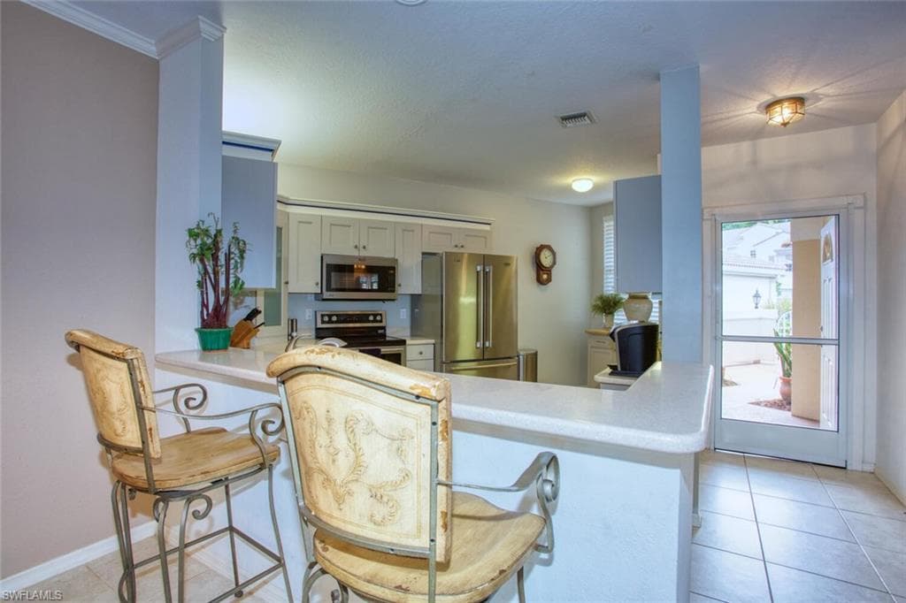 bar at kitchen counter
