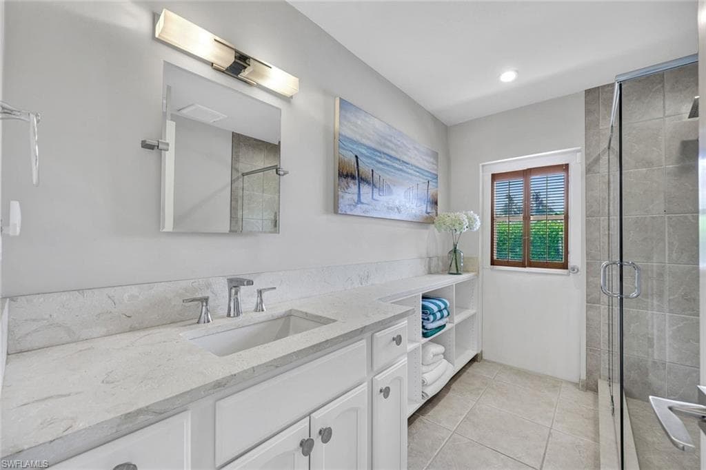Pool Bath doubles as Powder Bath with Shower and Pool Towels that serves bedroom 4/study