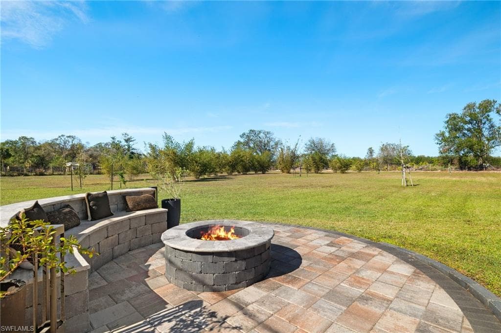 Firepit and seating area