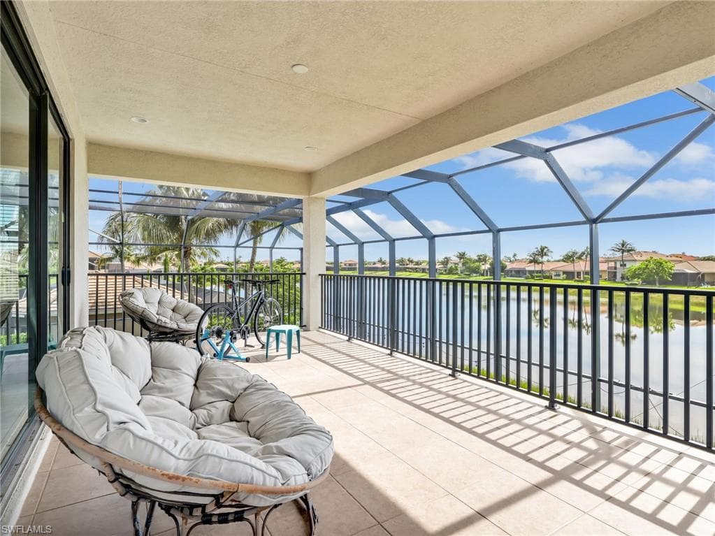 Balcony with lake view