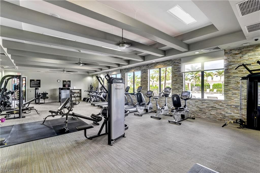 Exercise room in Marbella Isles clubhouse.