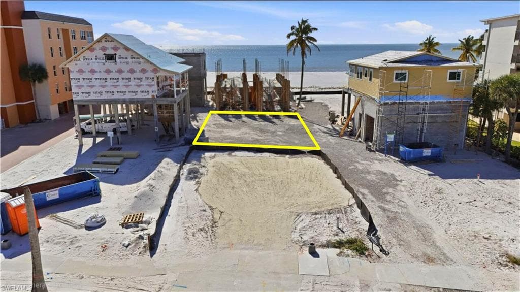 Drone / aerial view of waterfront with a beach - Virtually Edited Image