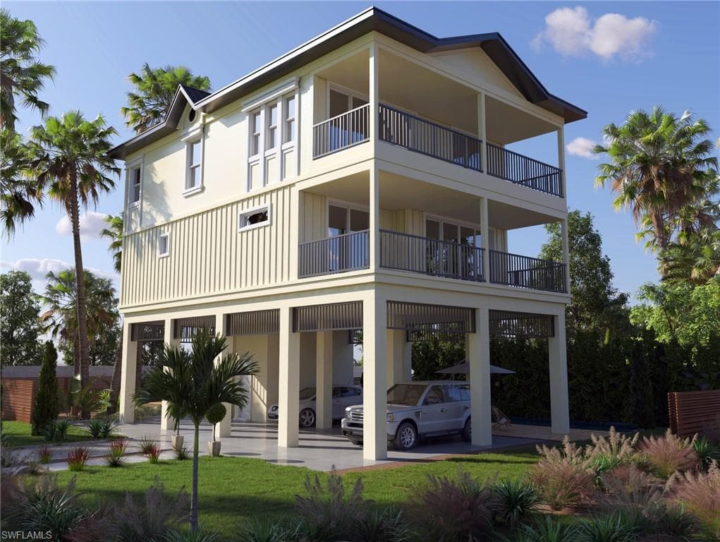 Rendering of Elevated Sunset Home - Not included in Lot price - conceptual only -Virtualy edited