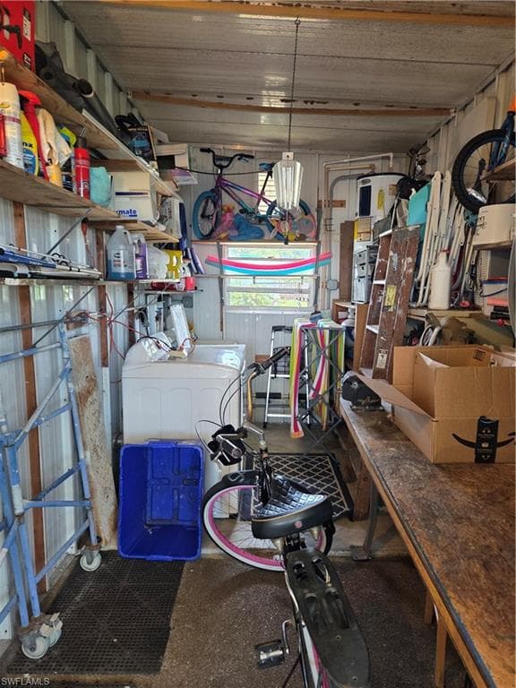 Washer & Dryer are located in the spacious shed.