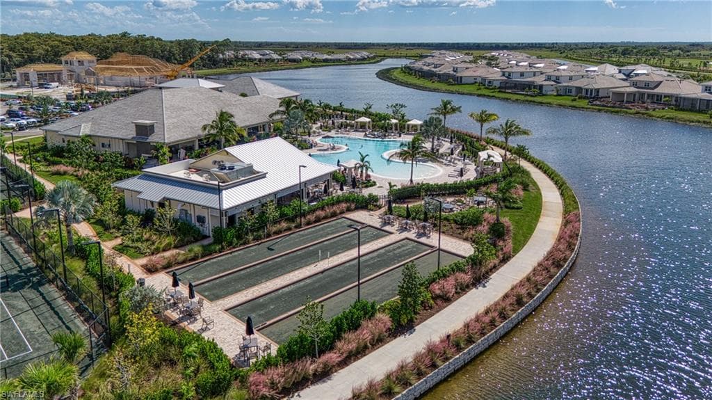 Aerial perspective showcasing waterfront amenities
