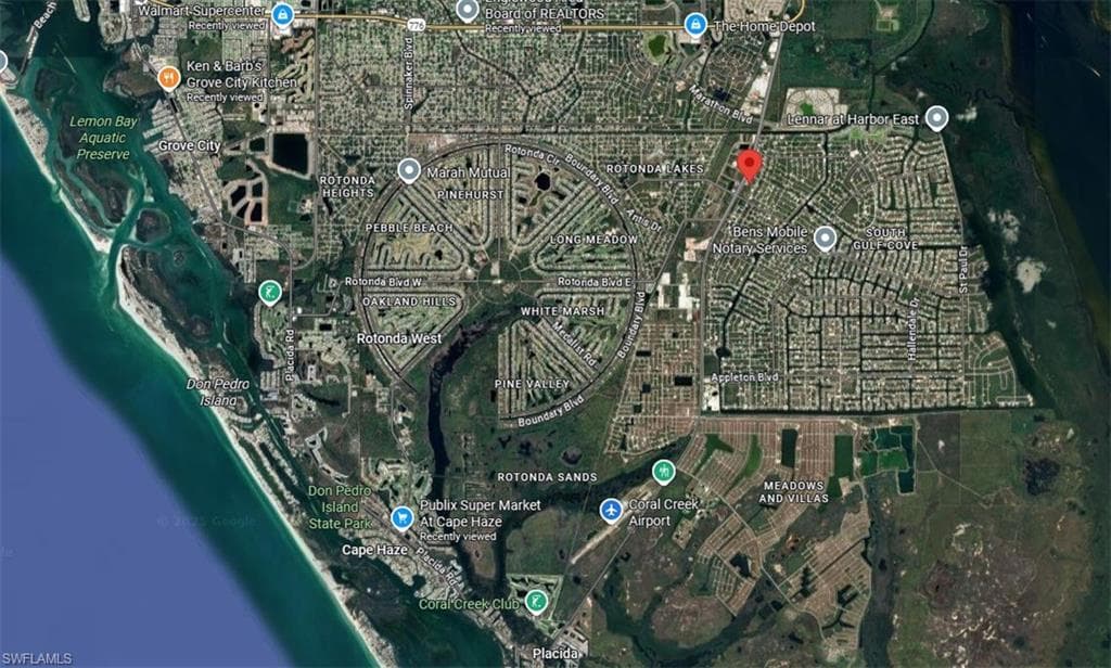 Geographic Map. Displaying the property's location within a larger regional context