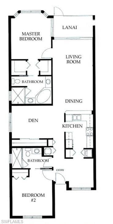 2 Bedroom 2 Baths Den