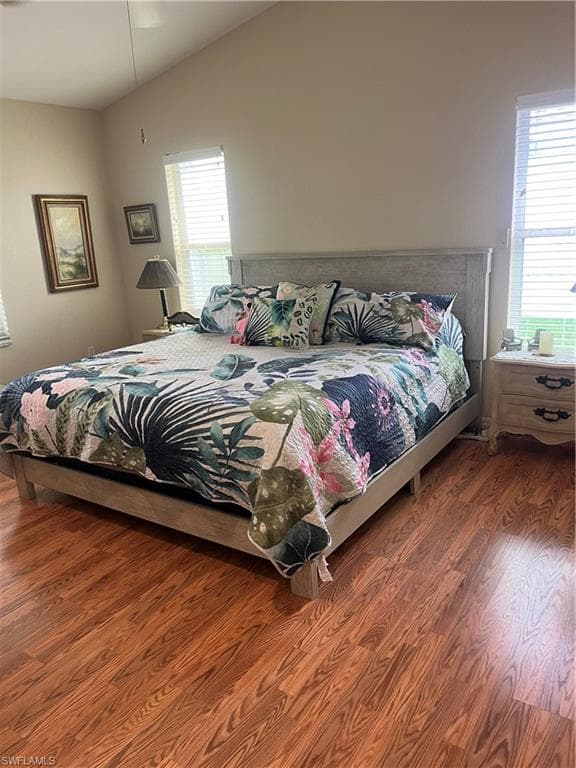 Vaulted ceilings complement wood-finish flooring