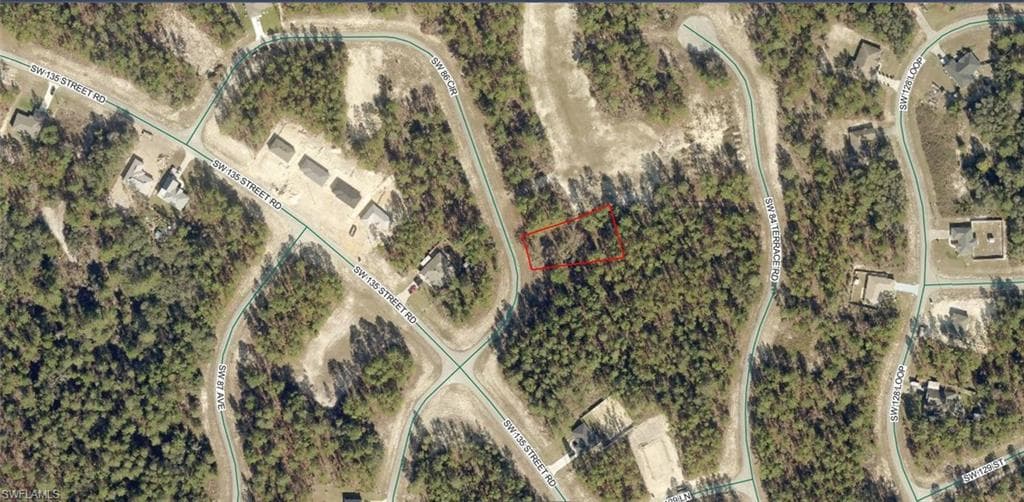 Aerial Map. Identifying the property within its surrounding area
