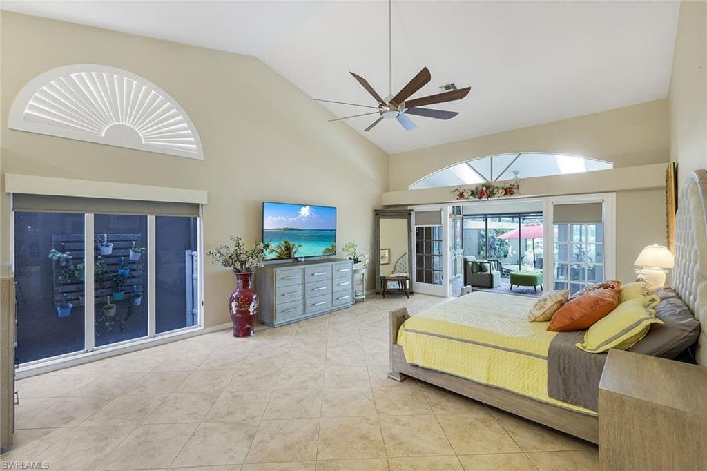 Shown with a King Size Bed. Sliders to Private Outdoor Area