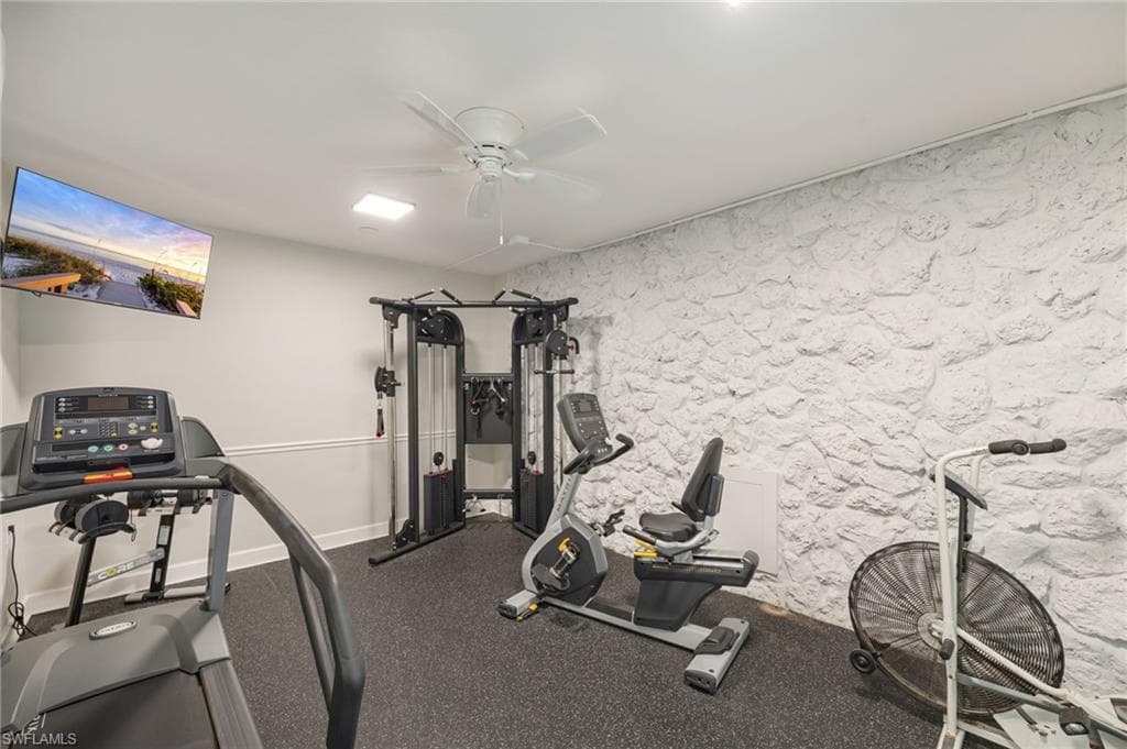 Exercise equipment room for residents on the first floor