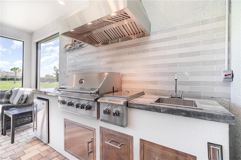 Custom outdoor kitchen.
