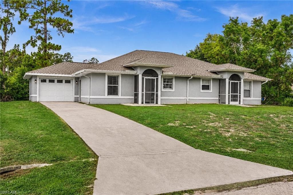 Light gray exterior with white trim