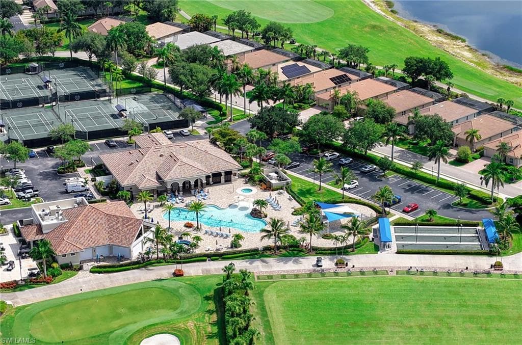Resort style pool and hot tub, tennis courts, pickleball and bocce courts, fitness center and more.