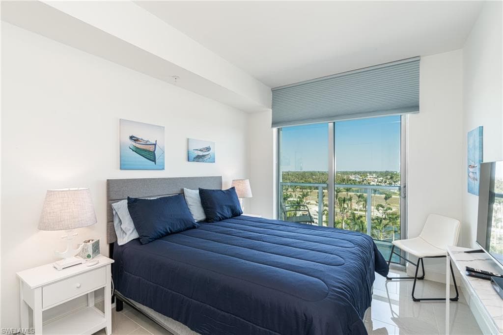 guest bedroom with private balcony