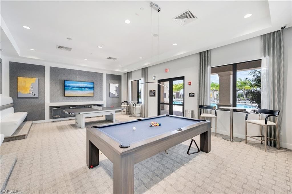 Recreation room at clubhouse
