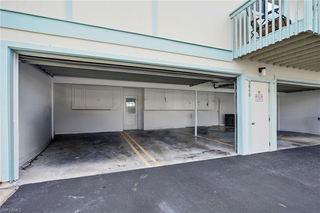 Garage space and storage to the far left.