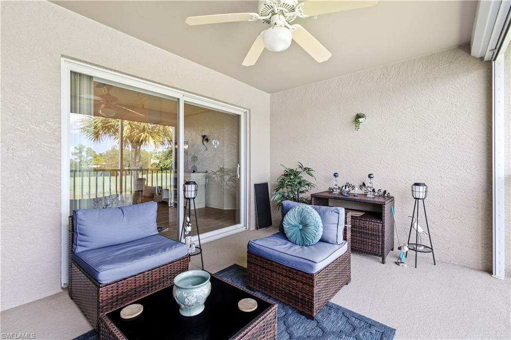 Back Screened lanai overlooking golf course and lake
