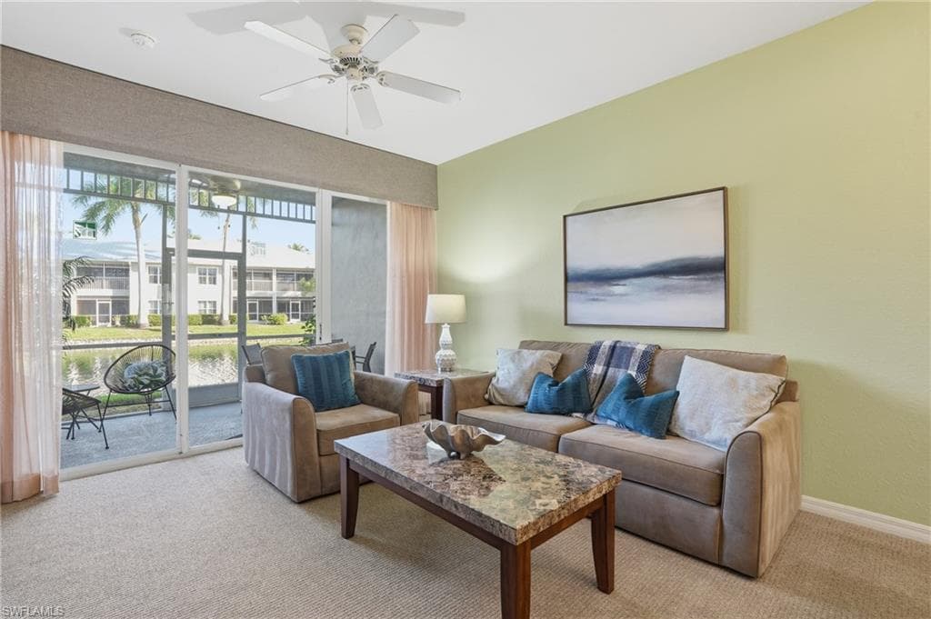 LIVING AREA OVERLOOKING WATER VIEWS..