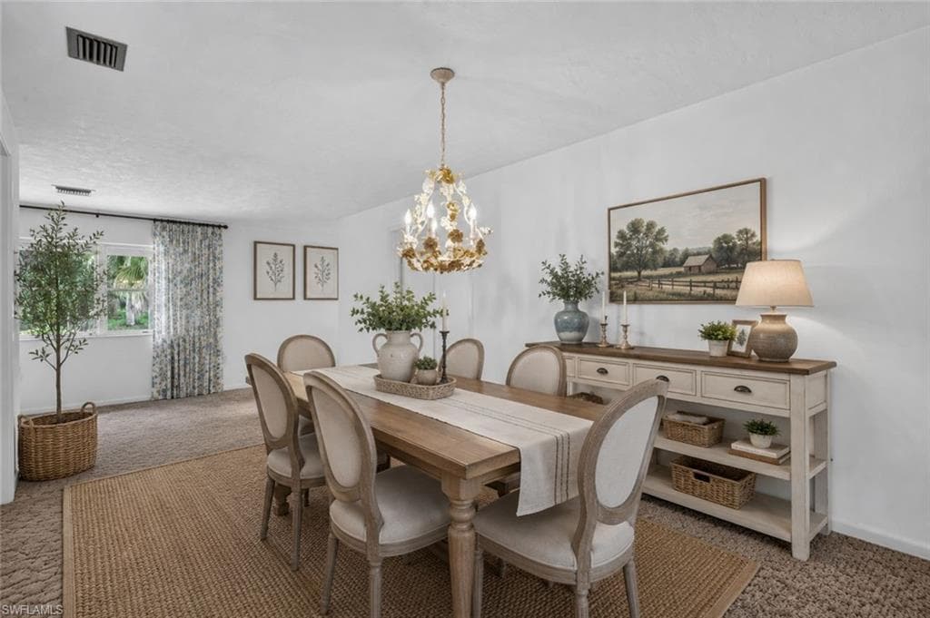 Virtually Staged Dining Area