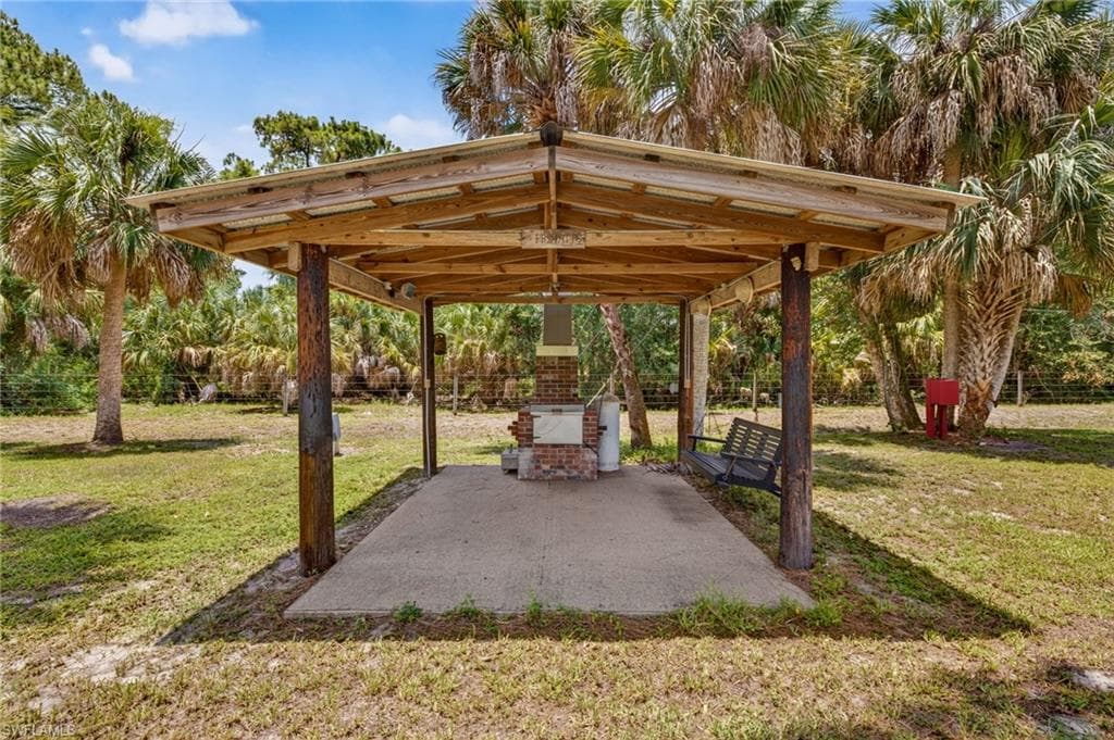 Actual Cook Shack featuring a Charcoal Grill, Electricity & Running Water